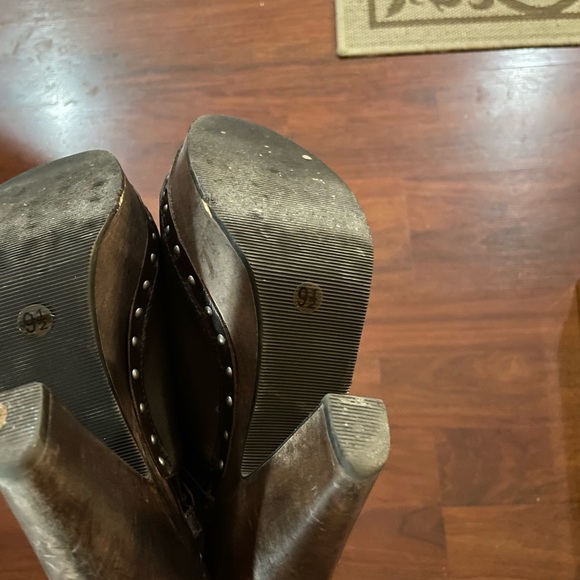 Daniblack Open Peep Toe Clog size 9.5 Brown ESPRESSO WAXY NAPPA shoe sling back - Picture 10 of 16